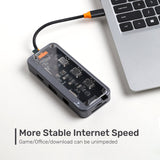 ARIZONE USB C Hub, PD Charging Support 4K HD Multiport Docking Station Plug and Play Storage Card Reader for Laptop for OS X (10 in 1 100M Network Port)