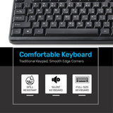 UP USB Wired Keyboard with Full Range of 104 Keys,USB Plug and Play,Arabic&English Layout Black For PC/Laptop