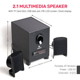 ARIZONE 2.1 USb-Powered Desktop Speakers with Powerful Subwoofer, USB and Bluetooth Coonectivity, TF Card Slot, USB Disk Slot, FM