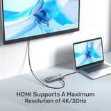 ARIZONE USB C Hub, PD Charging Support 4K HD Multiport Docking Station Plug and Play Storage Card Reader for Laptop for OS X (10 in 1 100M Network Port)