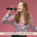 ARIZONE Karaoke Speaker with 2 Wireless Microphone, Portable Bluetooth Karaoke Speaker for Kids and Adults