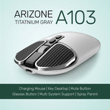 Arizone Wireless Mouse Rechargeable,Upgrade LED Mouse for Laptop, Silent Mouse Bluetooth with USB 2.4GHz 1600dpi