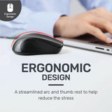 UP M15 Wireless Mouse, Portable USB Optical Wireless Computer Mouse with USB Receiver for Laptop, PC - (Black)