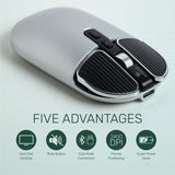 Arizone Wireless Mouse Rechargeable,Upgrade LED Mouse for Laptop, Silent Mouse Bluetooth with USB 2.4GHz 1600dpi